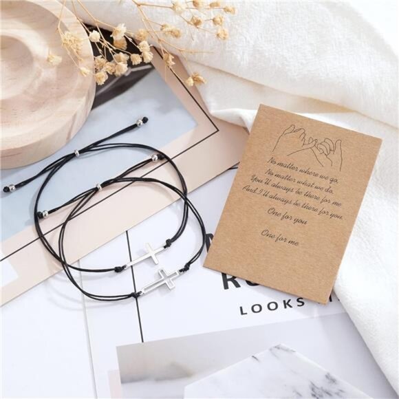 Pinky Promise Matching Relationship Bracelets For Friends Couple Family - Picture 2 of 8